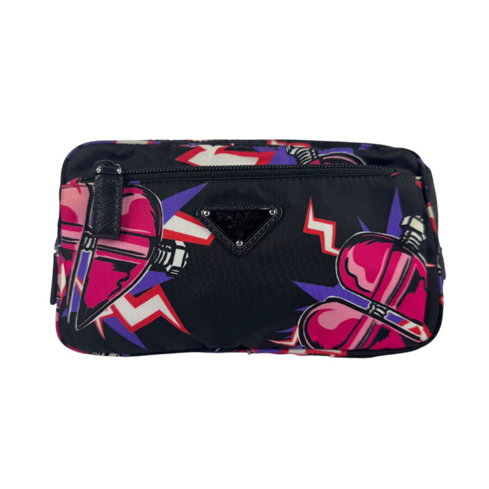 Prada pink bag Universal black silver waist - Picture 2 of 4